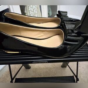 Patent Flats w/Bow Size 38 Unworn- NWOB